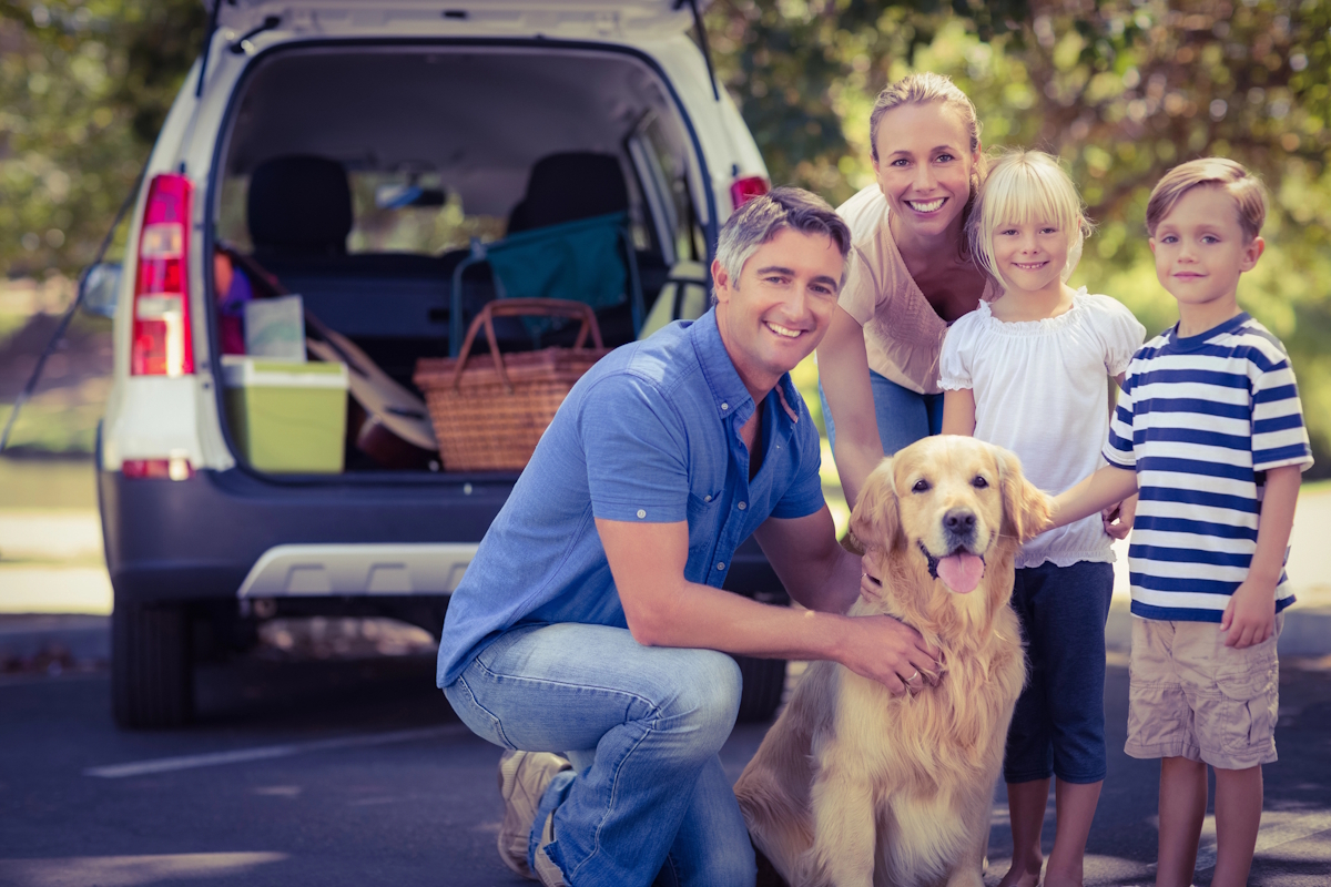 portrait of family standing together